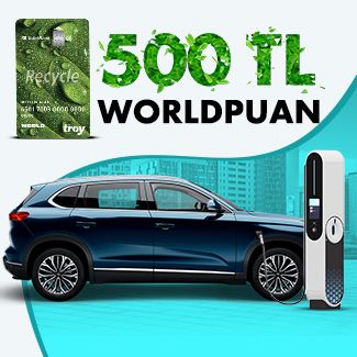 Recycle Card ile seçili elektrikli şarj istasyonlarında 500 TL Worldpuan
